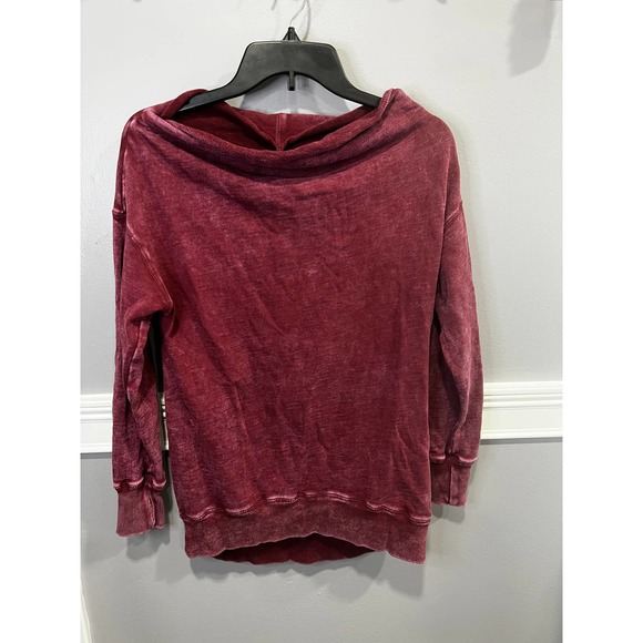 PRANA Red Cowl Neck Crewneck - Picture 1 of 2